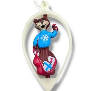 Post Cereal Golden Crisp Sugar Bear Christmas Ornament 1995 Kraft 90s retro